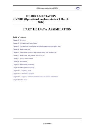 Part Ii: Data Assimilation