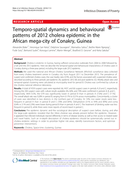 Temporo-Spatial Dynamics and Behavioural Patterns of 2012