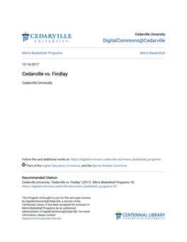 Cedarville Vs. Findlay