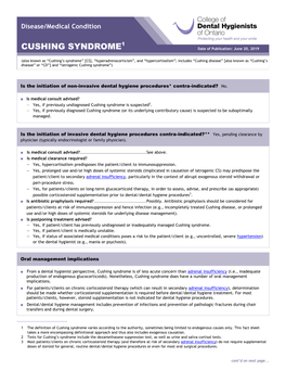 Cushing's Syndrome: Epidemiology and Developments in Disease Management