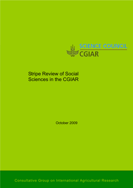Stripe Review of Social Sciences in the CGIAR