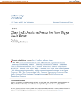 Glenn Beckâ•Žs Attacks on Frances Fox Piven Trigger Death Threats