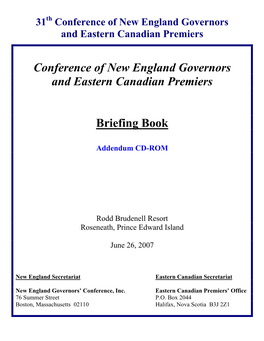 Conference of New England Governors and Eastern Canadian Premiers