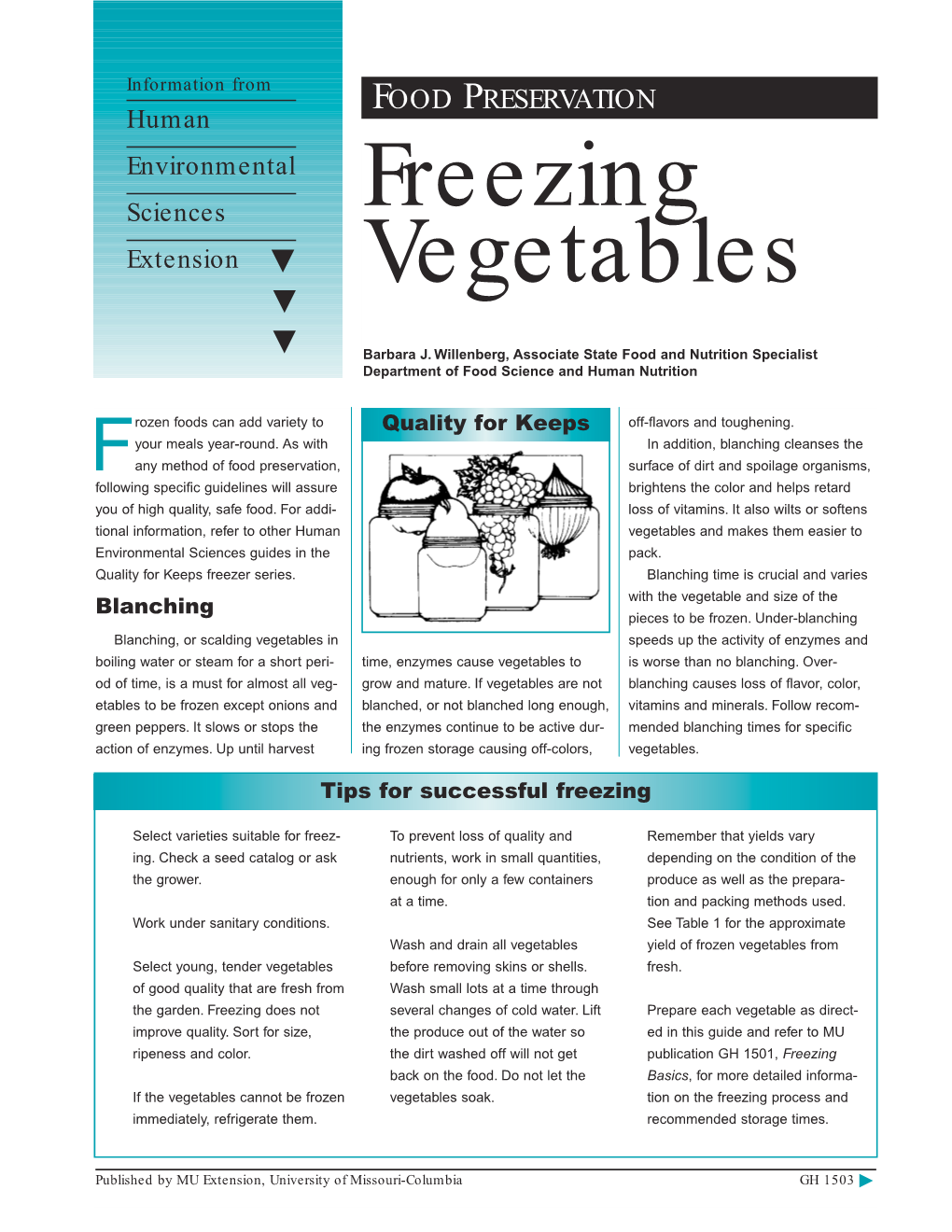 Freezing Vegetables