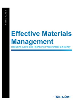 Effective Materials Management Reducing Costs and Improving Procurement Efficiency