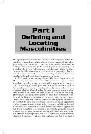 Part I De®Ning and Locating Masculinities