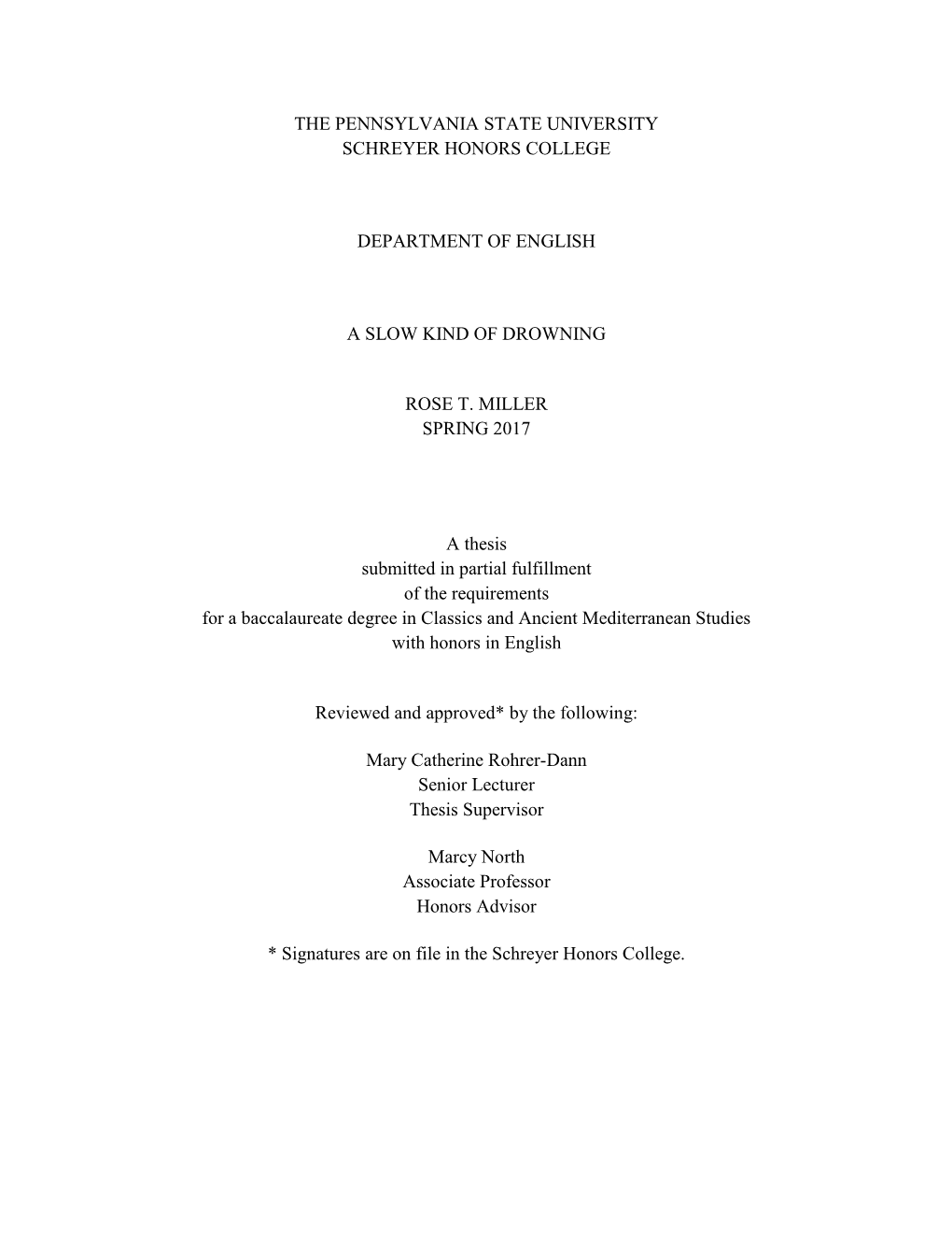 Open Rose Miller__Honors Thesis__A Slow Kind of Drowning__7.4.17.Pdf