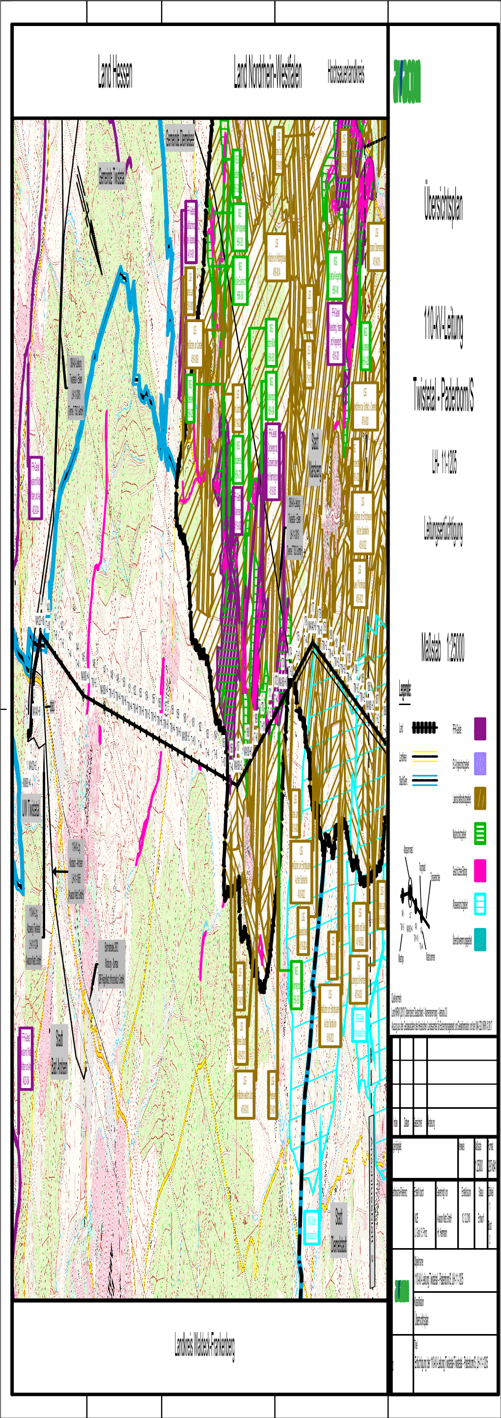 Land Hessen Übersichtsplan 110-Kv-Leitung Twistetal