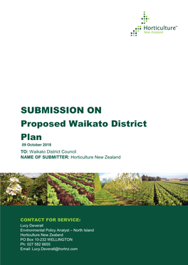 Hortnz Submission on Waikato Proposed District Plan