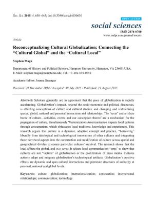 Reconceptualizing Cultural Globalization: Connecting the “Cultural Global” and the “Cultural Local”