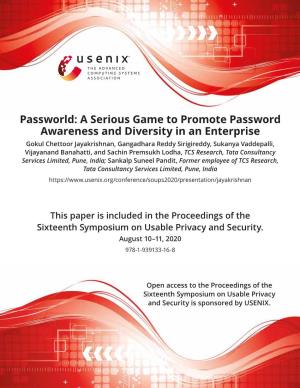 Passworld: a Serious Game to Promote Password