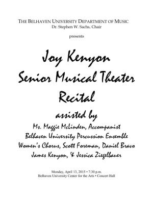Senior Musical Theater Recital Assisted by Ms