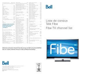 Liste De Canaux Télé Fibe Fibe TV Channel List