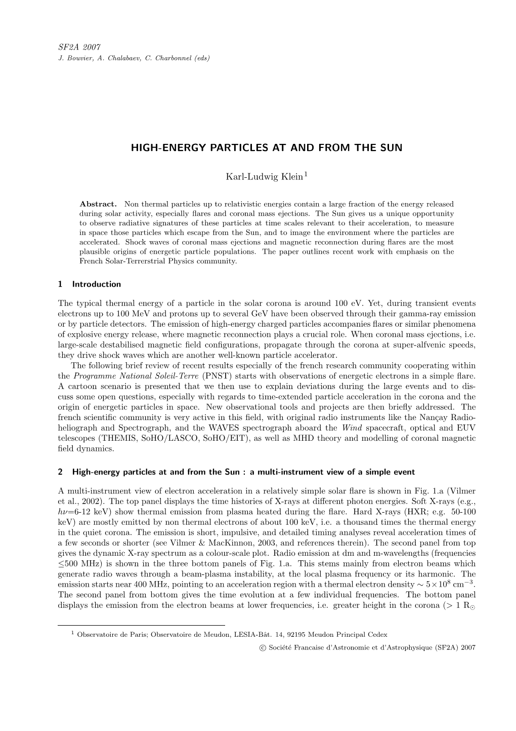 High-Energy Particles at and from the Sun