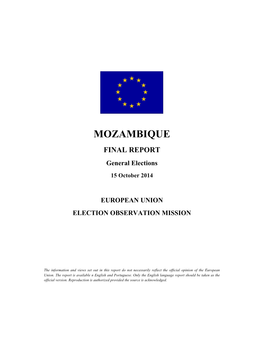 MOZAMBIQUE FINAL REPORT General Elections