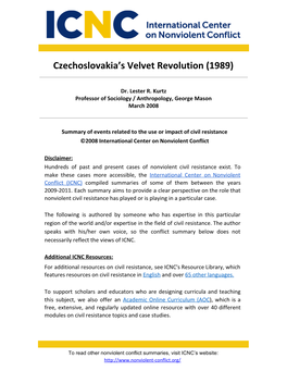 Czechoslovakia's Velvet Revolution (1989)