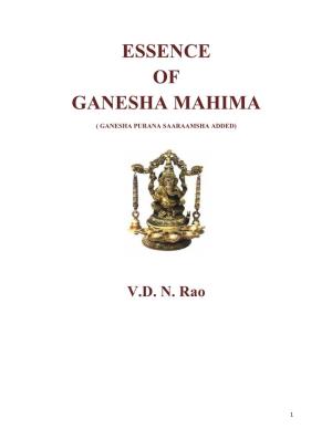 Essence of Ganesha Mahima
