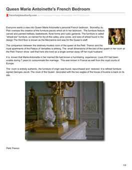 Queen Marie Antoinette's French Bedroom