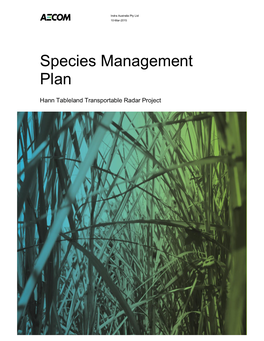 Species Management Plan