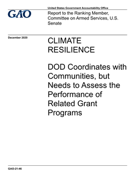 Gao-21-46, Climate Resilience