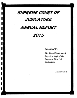 Supreme Court of Judicature Annual Report 2015