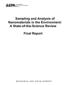 Sampling and Analysis of Nanomaterials in the Environment: a State-Of-The-Science Review