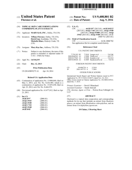 (12) United States Patent (10) Patent No.: US 9.408,801 B2 Florence Et Al