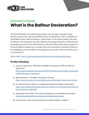 What Is the Balfour Declaration?