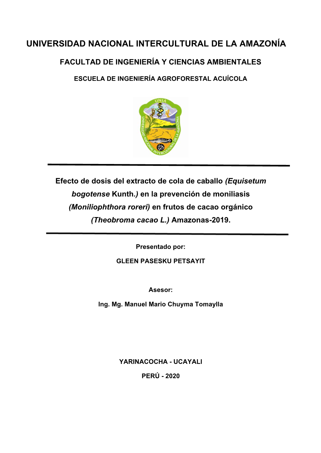 Universidad Nacional Intercultural De La Amazonía