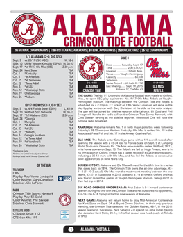 Crimson Tide Football Media Services