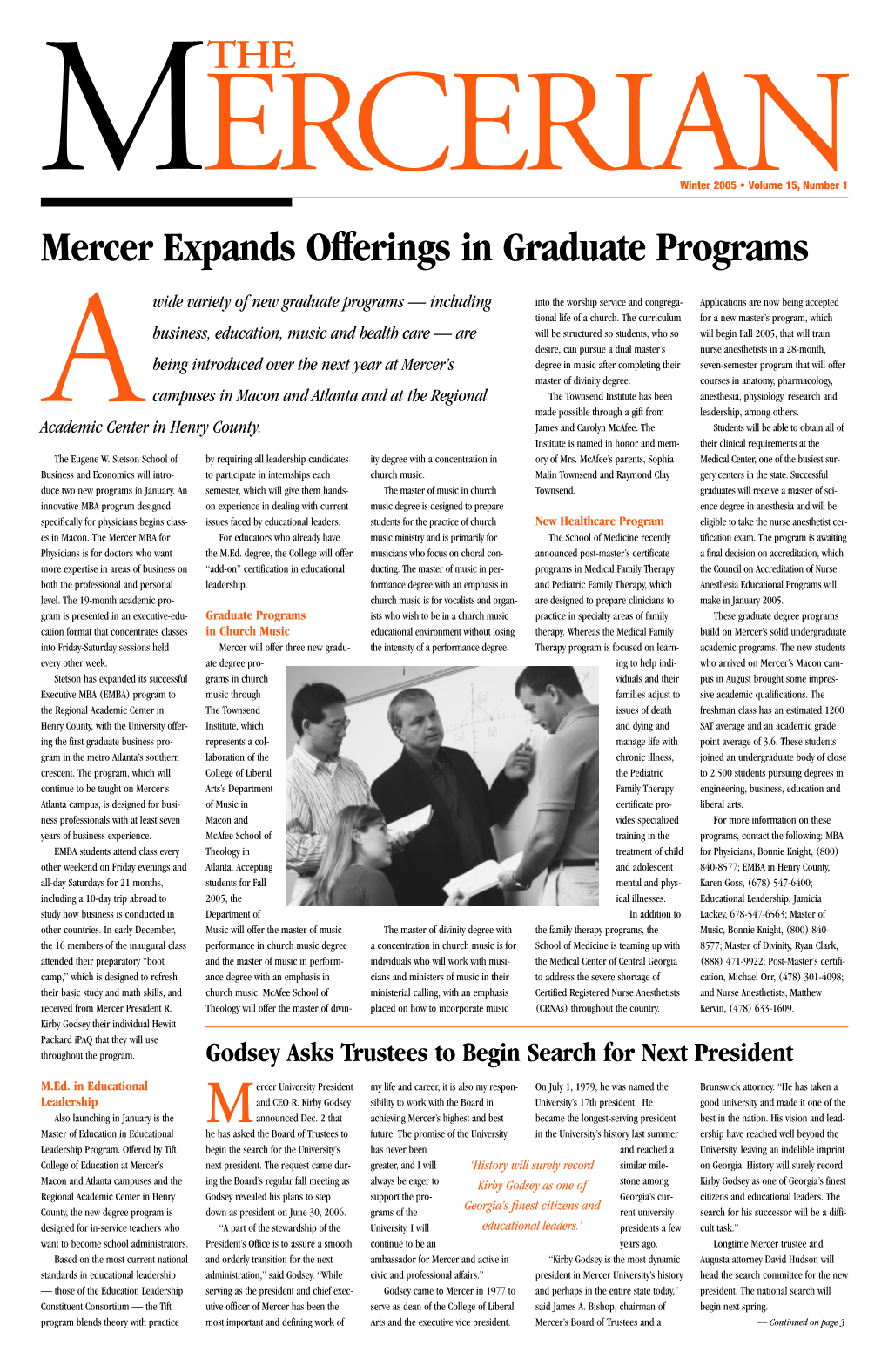 Mercer Expands Offerings in Graduate Programs