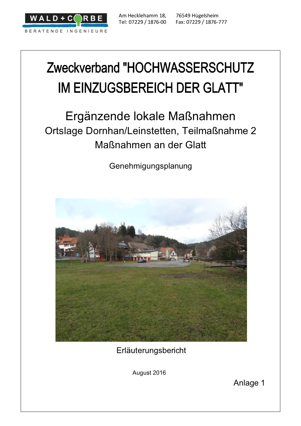 Ergänzende Lokale Maßnahmen Ortslage Dornhan/Leinstetten, Teilmaßnahme 2 Maßnahmen an Der Glatt