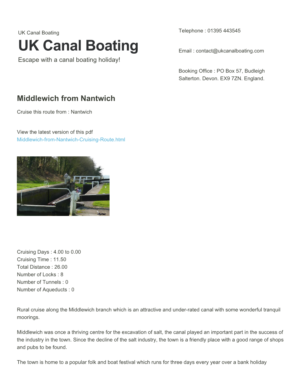 Middlewich from Nantwich | UK Canal Boating