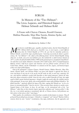 The Lives, Legacies, and Historical Impact of Helmut Schmidt and Helmut Kohl