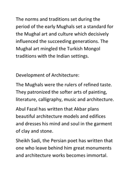 Development of Architecture: the Mughals Were the Rulers of Refined Taste
