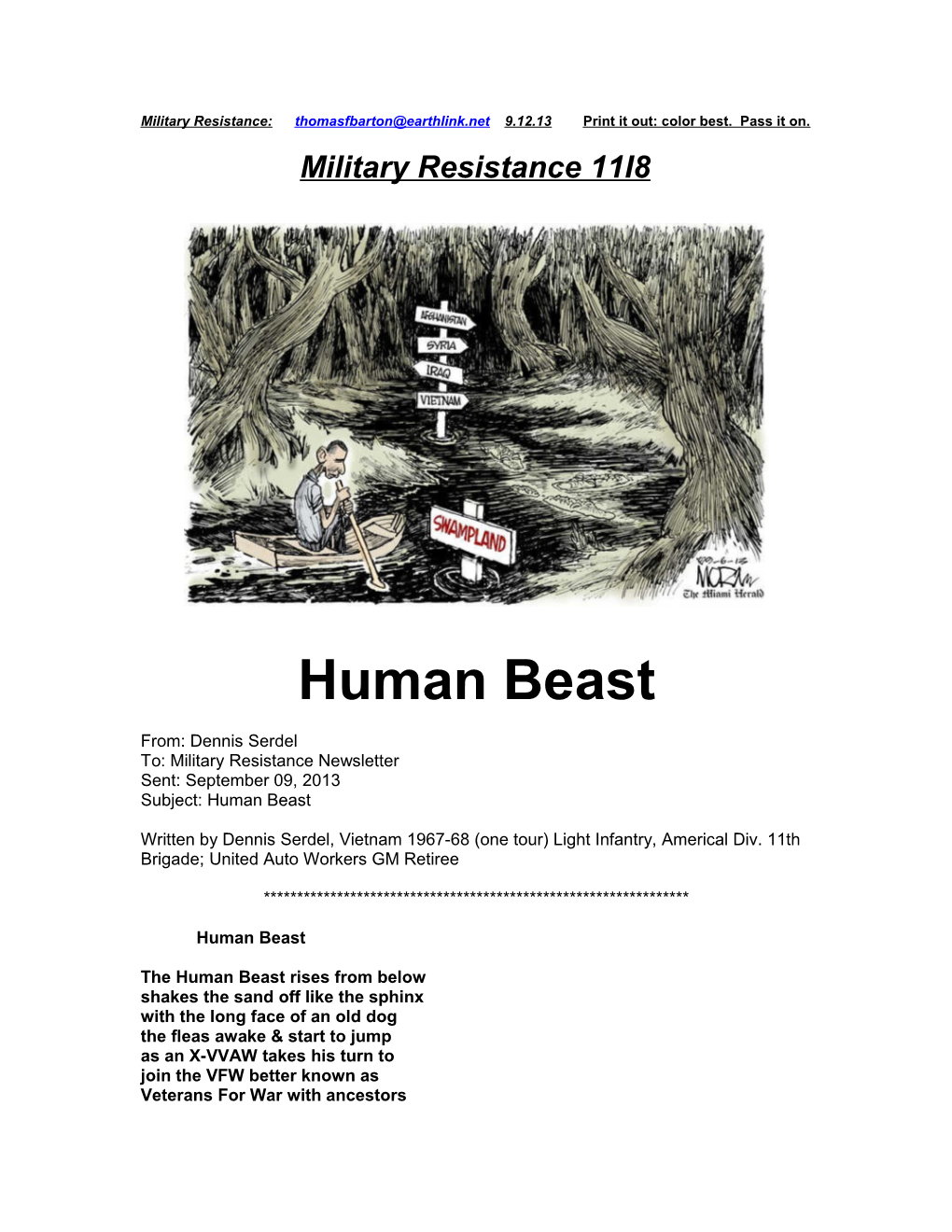 Military Resistance 11I8