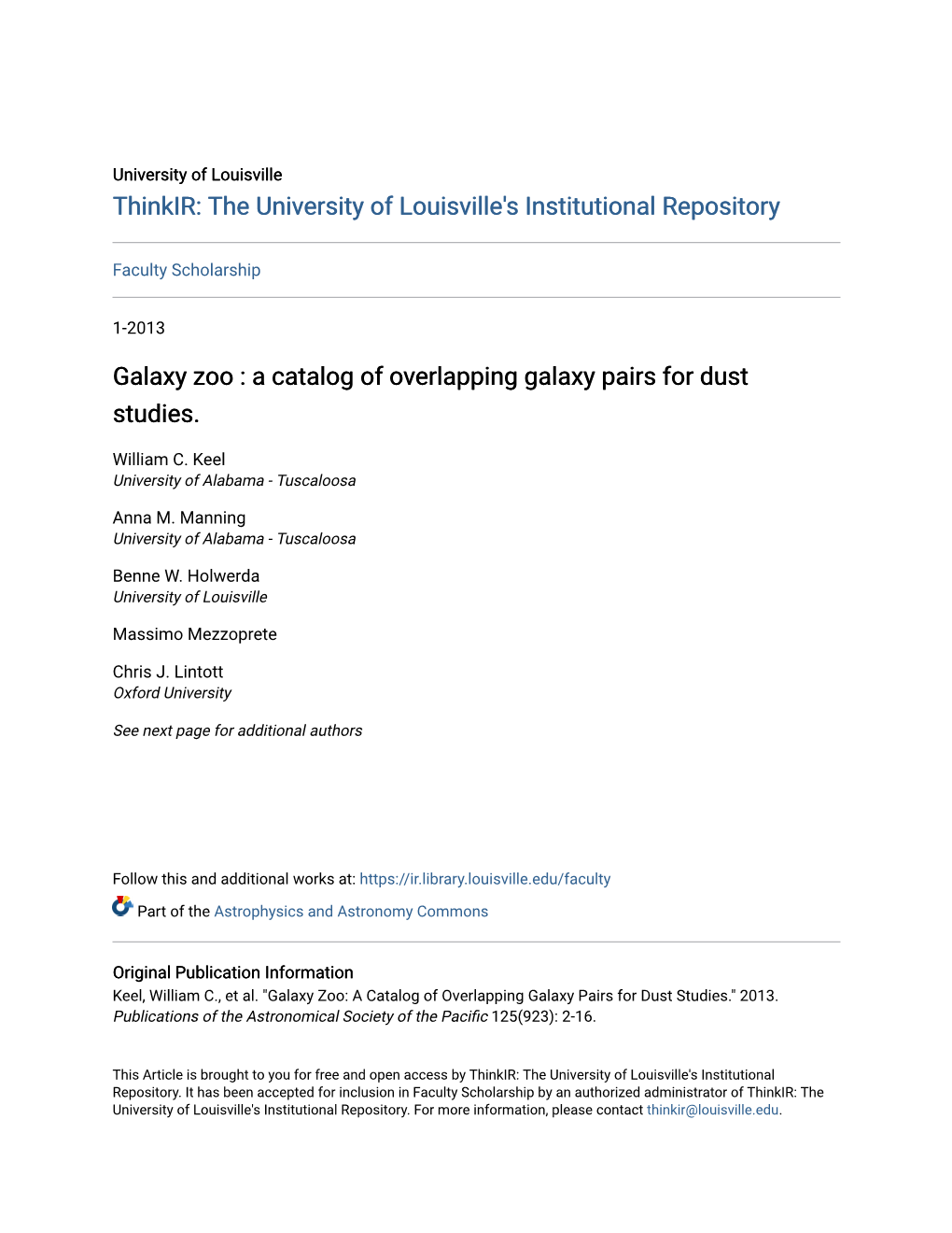 A Catalog of Overlapping Galaxy Pairs for Dust Studies