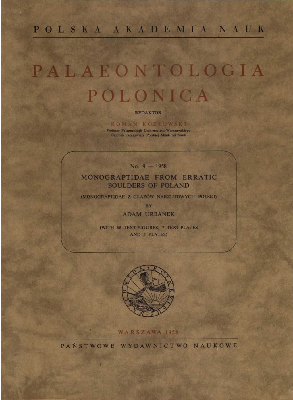 Monograptidae F'rom Erratic -.: Palaeontologia Polonica