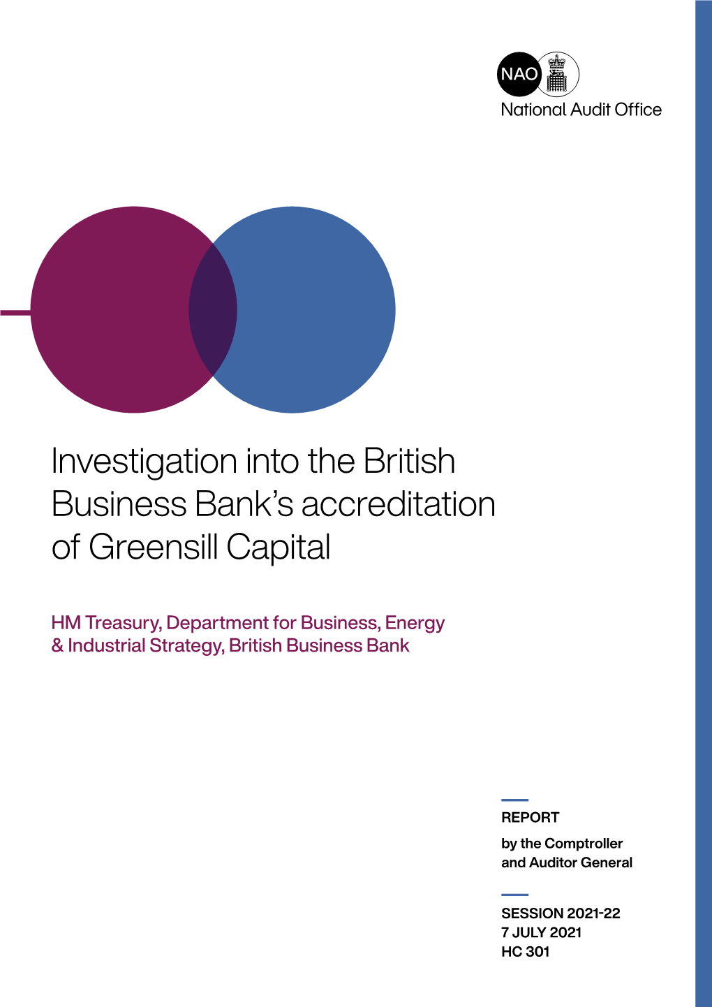 Investigation Into the British Business Bank's Accreditation of Greensill