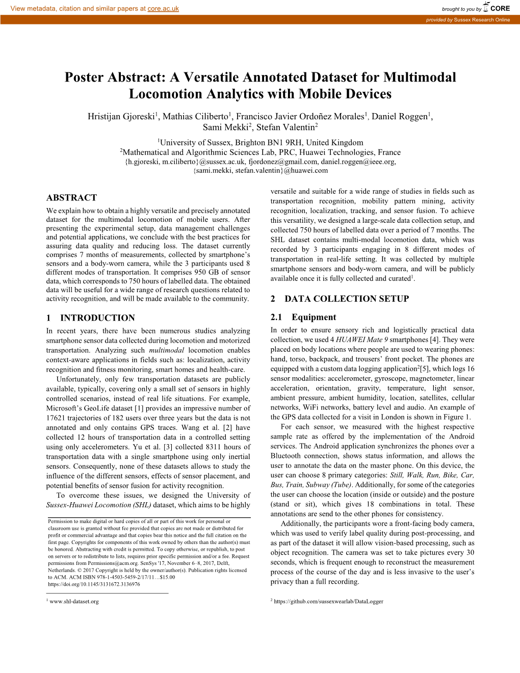 A Versatile Annotated Dataset for Multimodal Locomotion Analytics with Mobile Devices