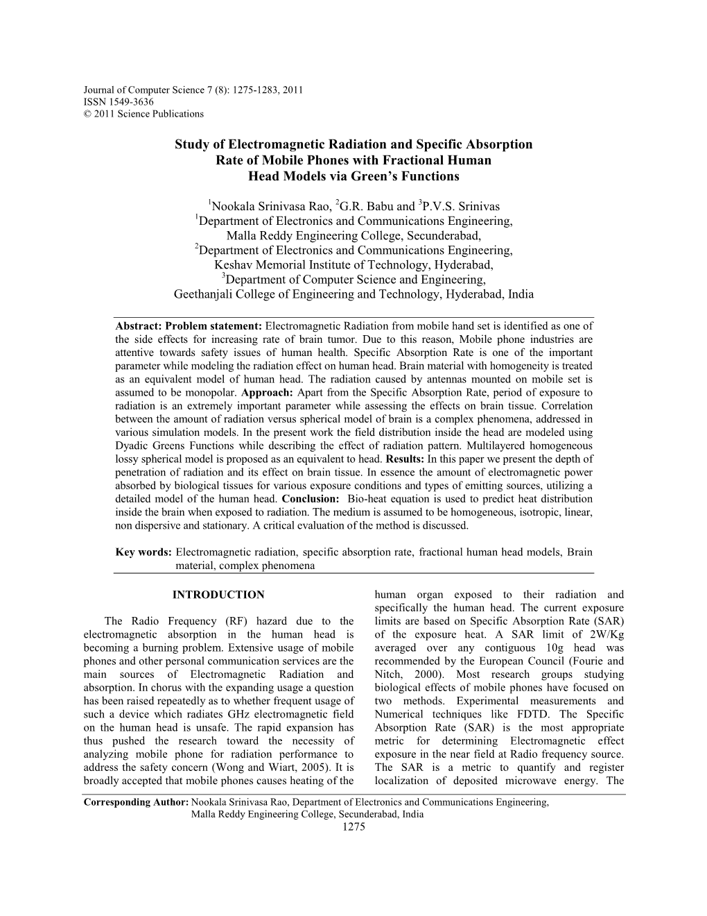 Study of Electromagnetic Radiation and Specific Absorption Rate of Mobile Phones with Fractional Human Head Models Via Green’S Functions