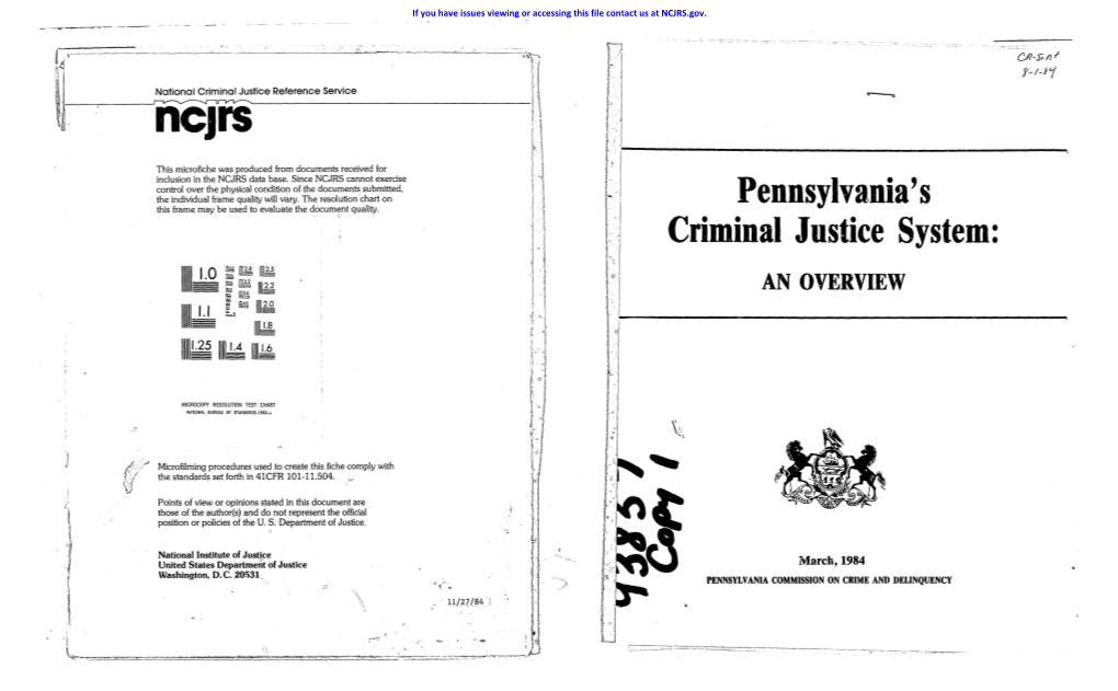 Pennsylvania's Criminal Justice System: