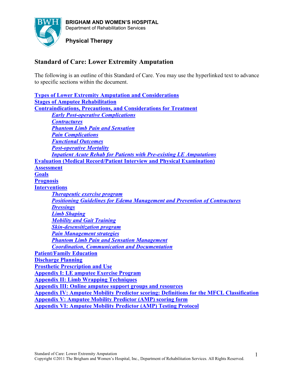 Lower Extremity Amputation