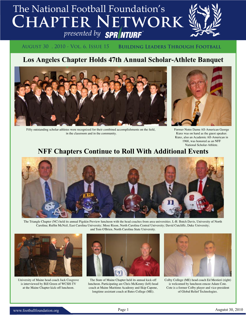 Chapter Network the National Footballpresented Foundation’S by Chapter Network Presented By