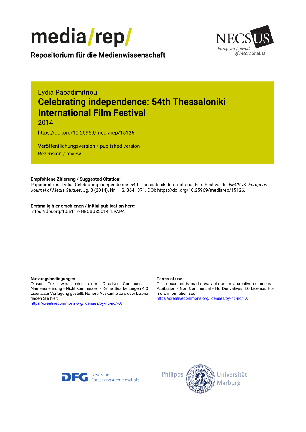 54Th Thessaloniki International Film Festival 2014