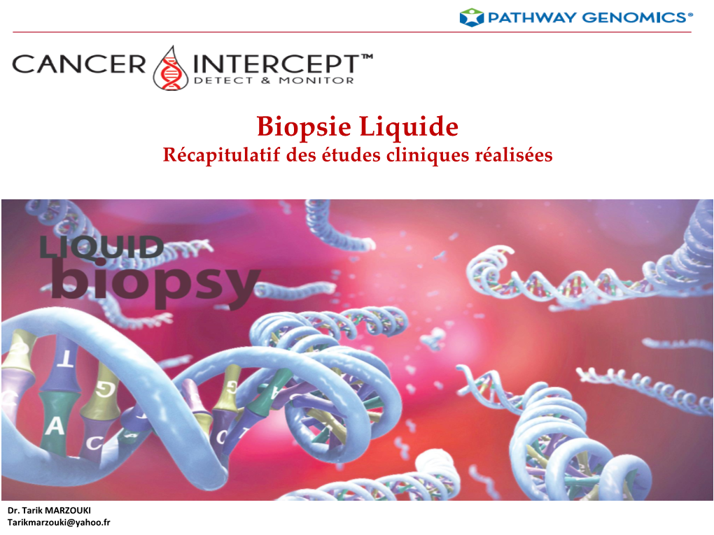 Biopsie Liquide Récapitulatif Des Études Cliniques Réalisées