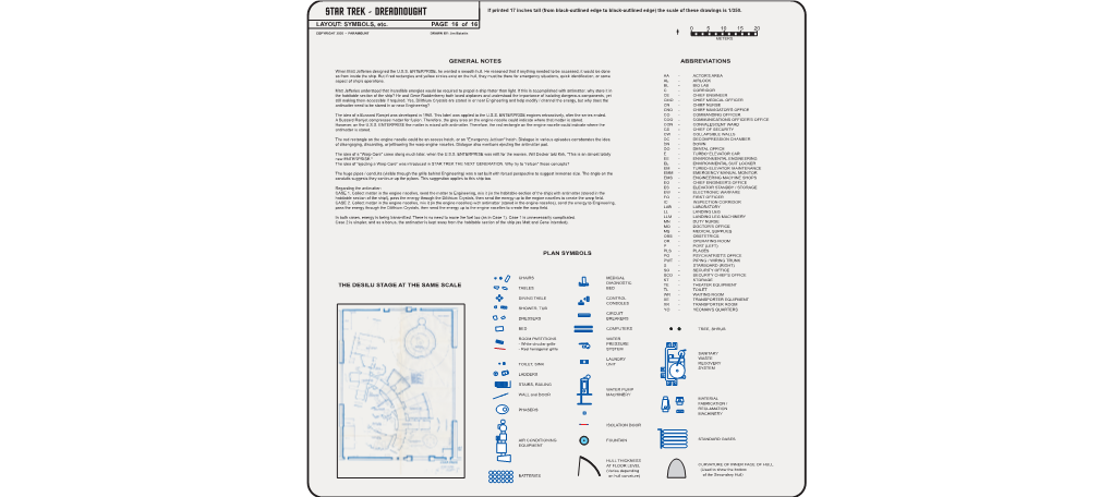 STAR TREK - DREADNOUGHT If Printed 17 Inches Tall (From Black-Outlined Edge to Black-Outlined Edge) the Scale of These Drawings Is 1/350