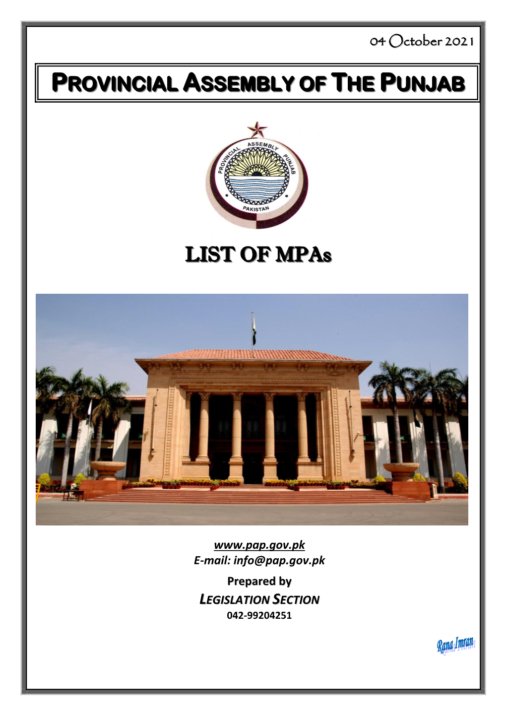 LIST of Mpas