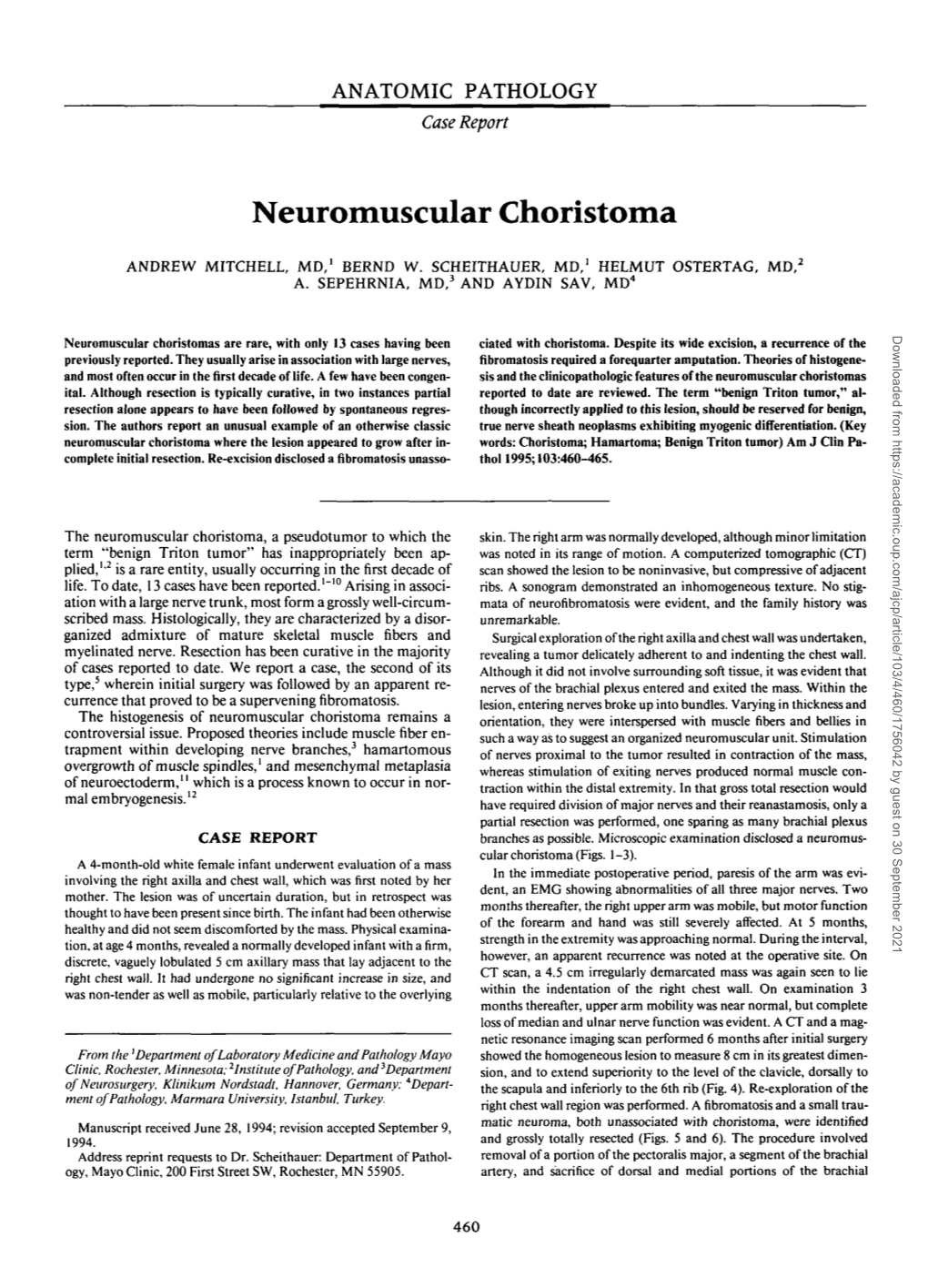 Neuromuscular Choristoma