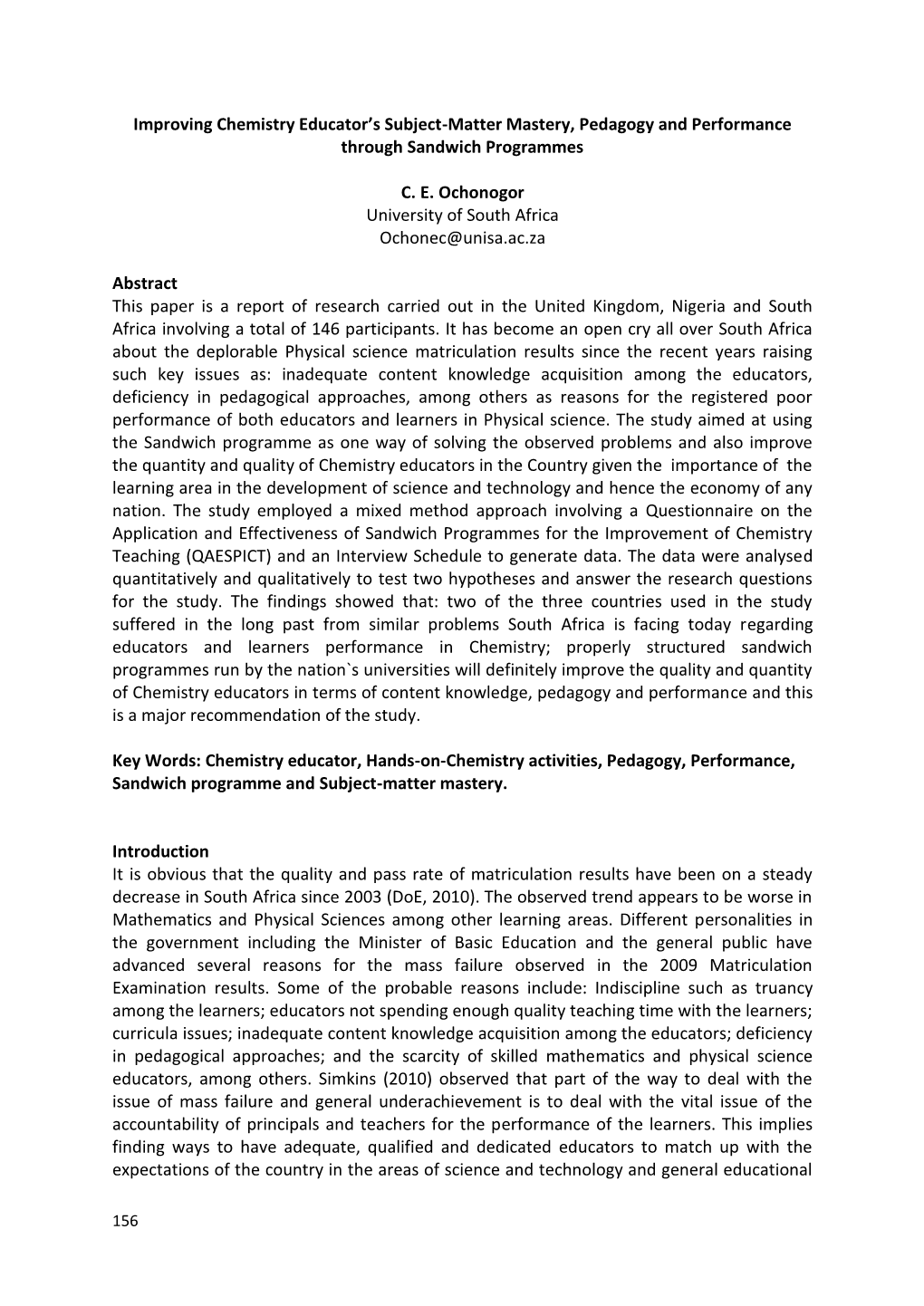 Improving Chemistry Educator's Subject-Matter Mastery, Pedagogy